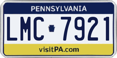 PA license plate LMC7921