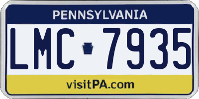 PA license plate LMC7935