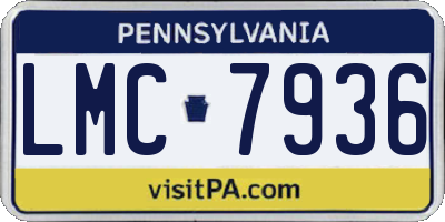 PA license plate LMC7936