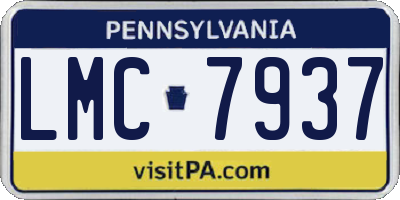 PA license plate LMC7937