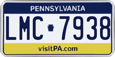 PA license plate LMC7938