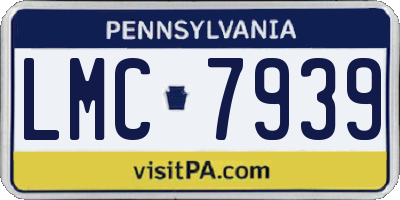 PA license plate LMC7939