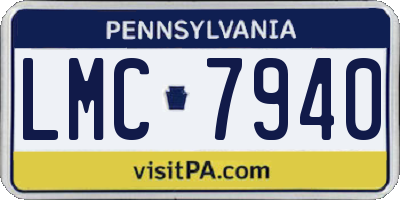 PA license plate LMC7940