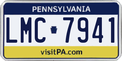 PA license plate LMC7941
