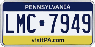 PA license plate LMC7949