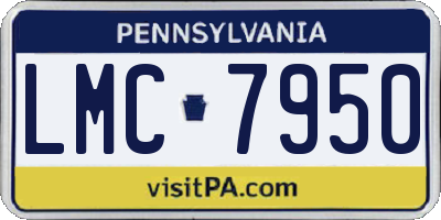 PA license plate LMC7950