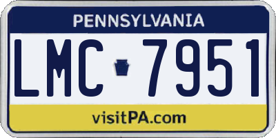 PA license plate LMC7951