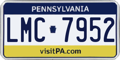 PA license plate LMC7952