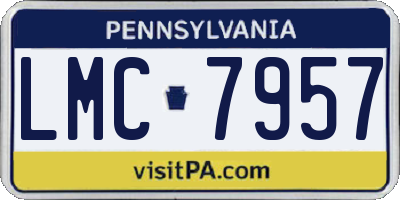 PA license plate LMC7957