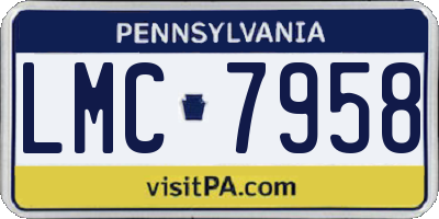 PA license plate LMC7958