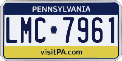 PA license plate LMC7961