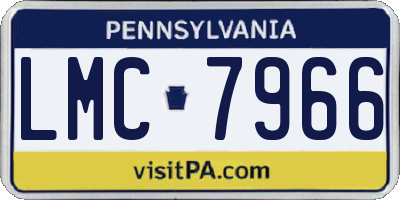 PA license plate LMC7966