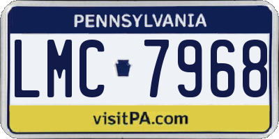 PA license plate LMC7968