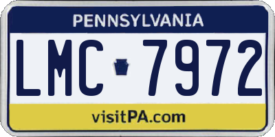 PA license plate LMC7972