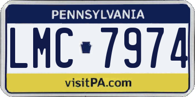 PA license plate LMC7974