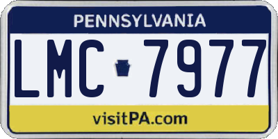 PA license plate LMC7977