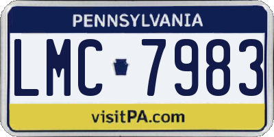PA license plate LMC7983