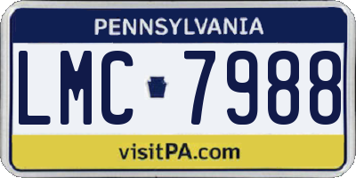PA license plate LMC7988