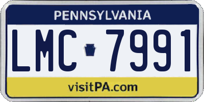 PA license plate LMC7991