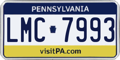 PA license plate LMC7993