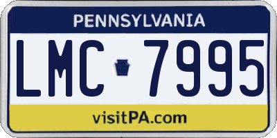 PA license plate LMC7995