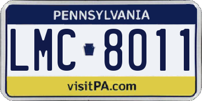 PA license plate LMC8011