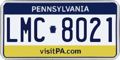 PA license plate LMC8021