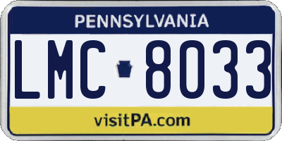 PA license plate LMC8033