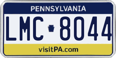 PA license plate LMC8044