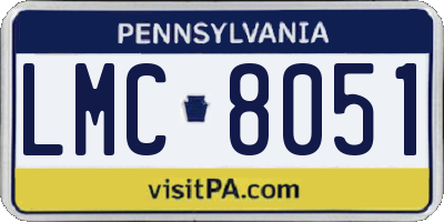 PA license plate LMC8051