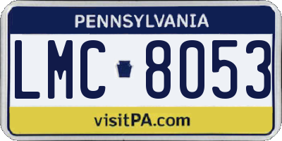 PA license plate LMC8053