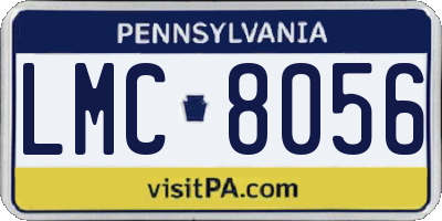 PA license plate LMC8056