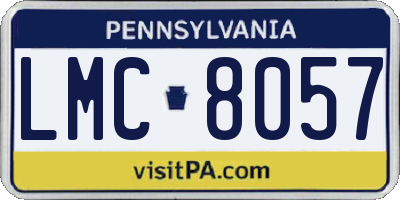 PA license plate LMC8057