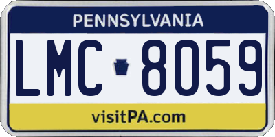PA license plate LMC8059