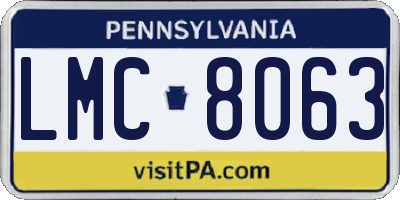 PA license plate LMC8063