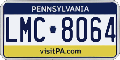 PA license plate LMC8064