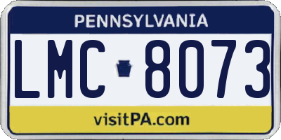 PA license plate LMC8073