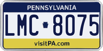 PA license plate LMC8075