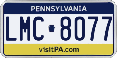 PA license plate LMC8077