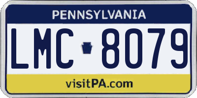 PA license plate LMC8079