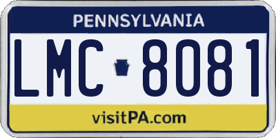 PA license plate LMC8081
