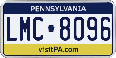 PA license plate LMC8096