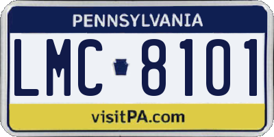 PA license plate LMC8101