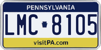 PA license plate LMC8105