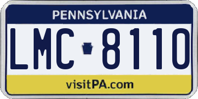 PA license plate LMC8110