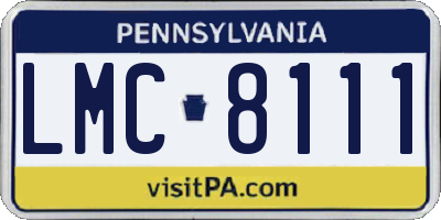 PA license plate LMC8111