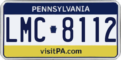PA license plate LMC8112