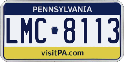 PA license plate LMC8113