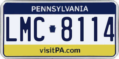 PA license plate LMC8114