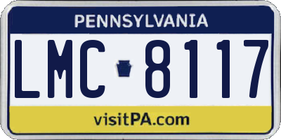 PA license plate LMC8117
